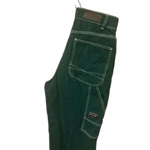 BERSHKA CARGO STYLE TROUSER JEANS 90'S BOTTLE GREEN SIZE 4